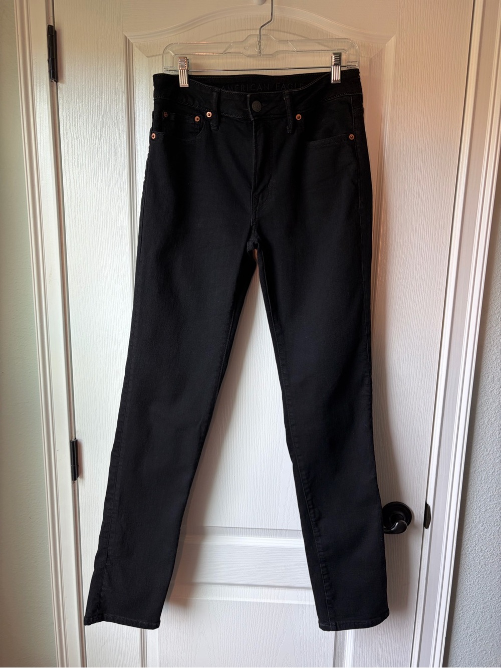 American Eagle Men’s Black Airflex + Slim Straight Jeans Size 30 x 34 AE03